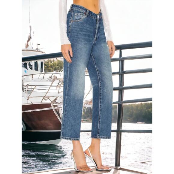 NWT - Blank NYC Med-Wash In My Head Baxter Ribcage V-Front Straight Leg Jeans 27 - Picture 5 of 6